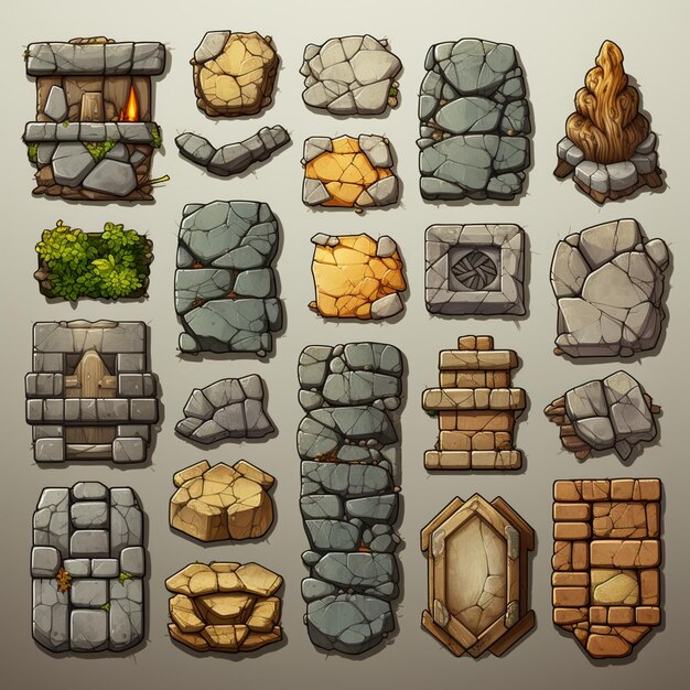 Photo stone floor game assets