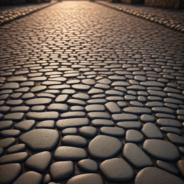 Photo a stone floor with a pattern of stones and stones.