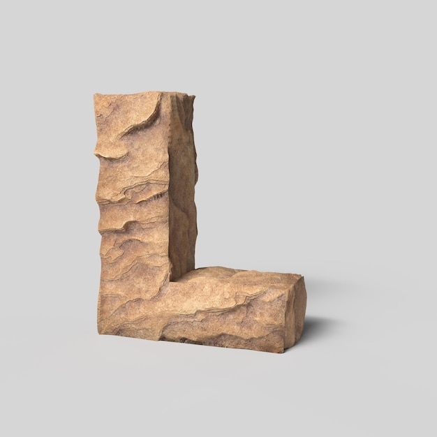 Stone font d render of letter l