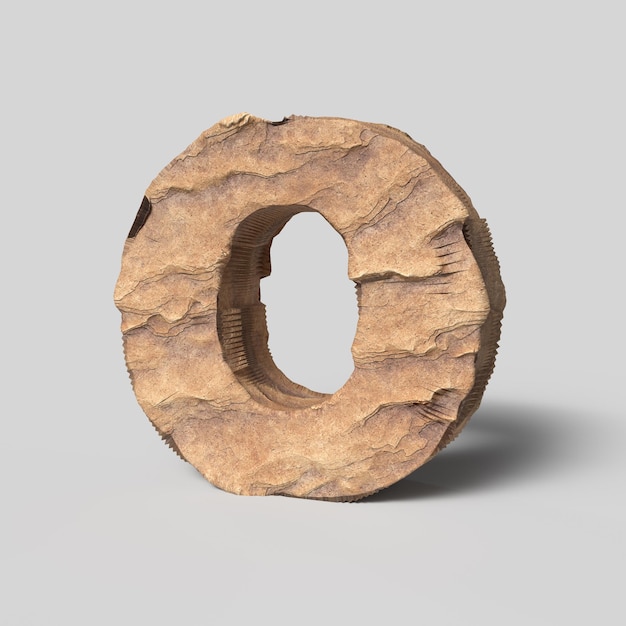 Stone font d render van de letter o