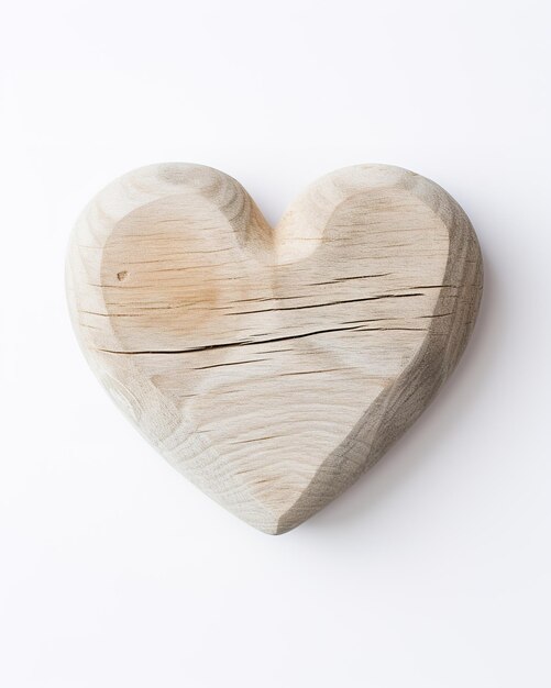 Photo a stone heart on a white wooden background