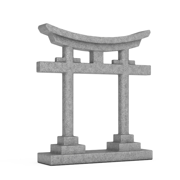 Stone Japanese Traditional Torii Gate 3d Rendering