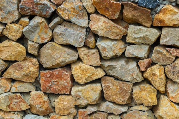 Stone masonry from cobblestones of granite