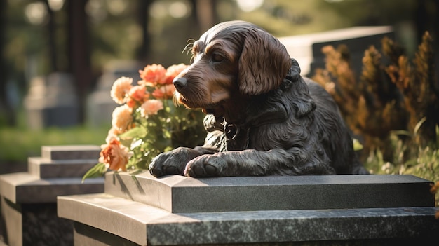 犬の石の記念碑は公園や墓地に設置されています 高品質の写真