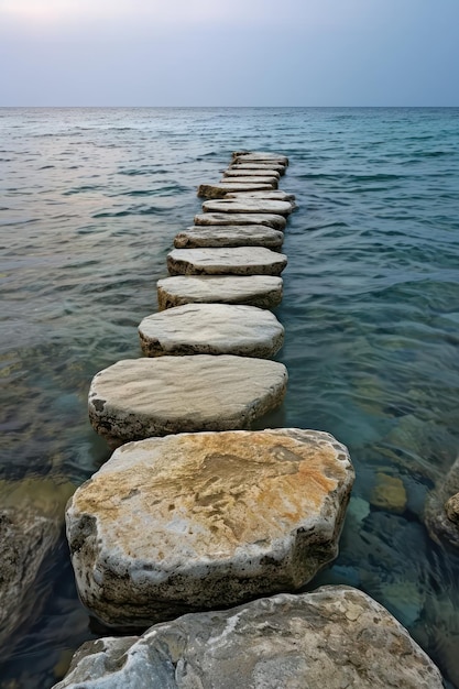 Stone Path Leading to Ocean