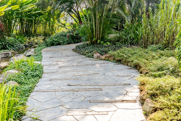 Stone pathway into garden