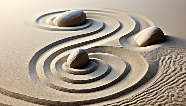 Stone pebble in water creates ripples of tranquility generated by AI