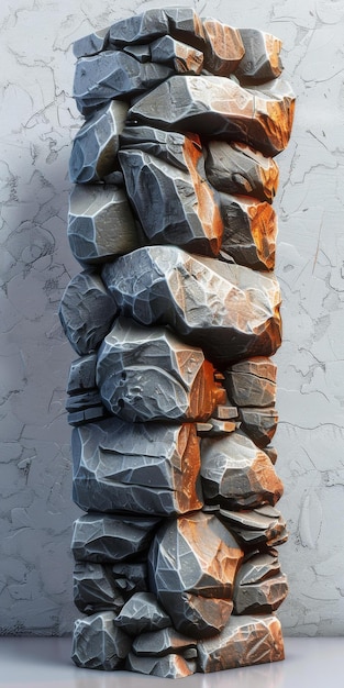 Photo stone pillar with glowing cracks