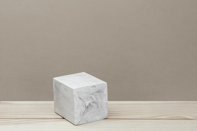 Stone Podium for promotion on beige Background Natural pedestal Beauty product mockup Showcase