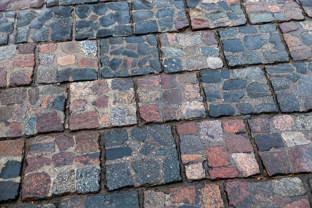 Stone road after rain