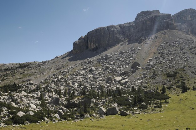 Каменная лавина в доломитовых Альпах