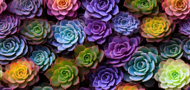 Stone Rose Succulents Background in Garden