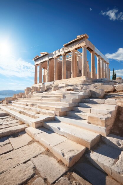 a stone steps leading up to a building