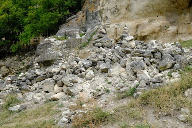 stone towers in the mountains