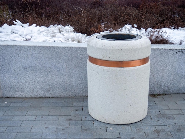 Stone trash can Caring for ecology Trash can design