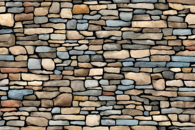 Photo stone wall background stone brick wall background wall background stone background ai generative