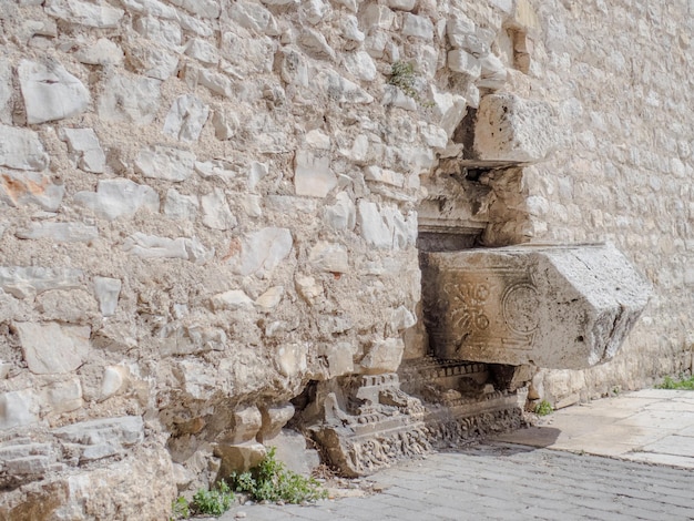 Photo stone wall of historic building