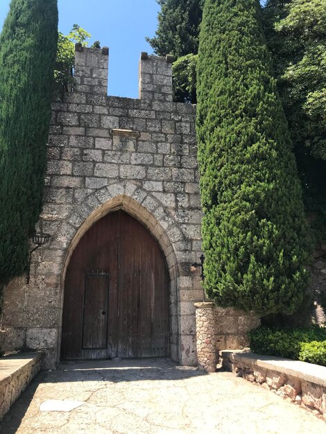 Stone wall of old building