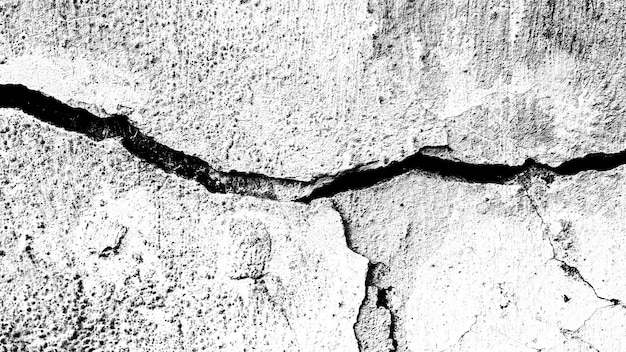 stone wall with a crack. black and white texture for design