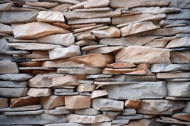 Stone white pile lot rock nature heap pebble background grey abstract Generative AI