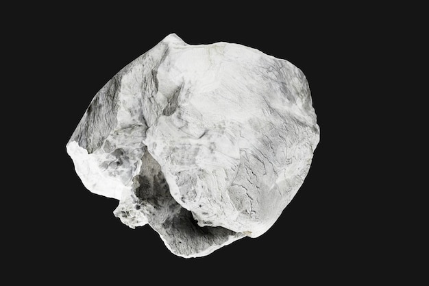 Stone white textured rock 3d render
