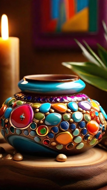 Stoneadorned elegance handcrafted pottery