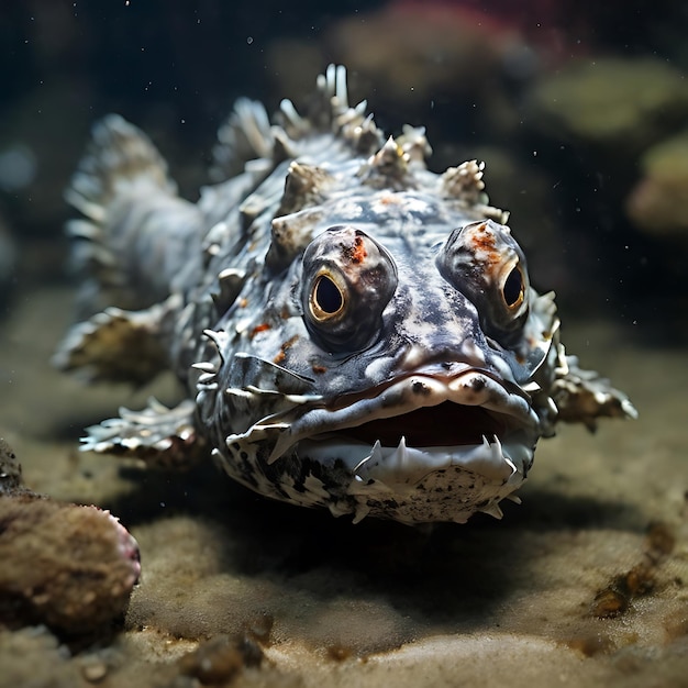 Foto il pesce pietra è il pesce più velenoso del mondo generato dall'ai