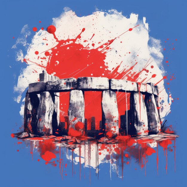 Stonehenge tshirt design vector illustration art poster tattoo england great britain design print