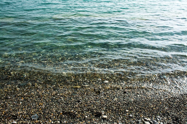 Stones on the bottom on the beach