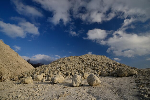 Stones of lime and beautiful sky