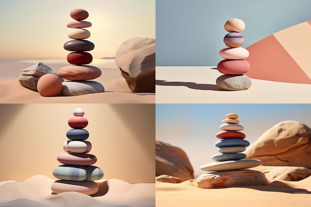 Stones stacked in balance