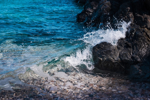 Stony rock background on the shore