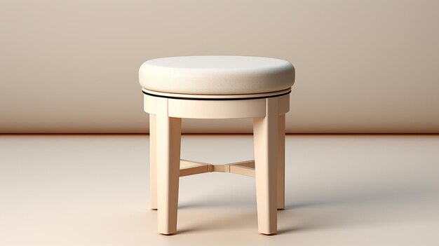 Photo stool for vanity table on white background