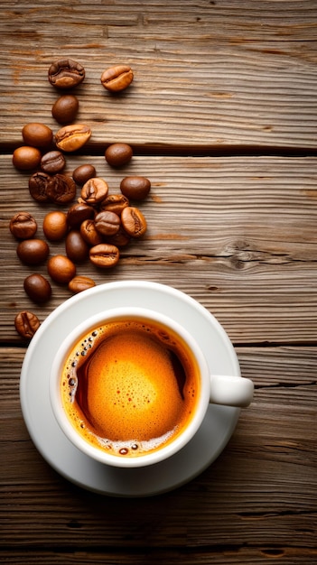 Stoom draait uit een kopje en nodigt je uit om te genieten van de vertroostende geur van ochtendkoffie