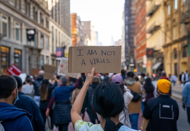 stop asian hate march times square to chinatown photographed in new york ny usa march 21 2021