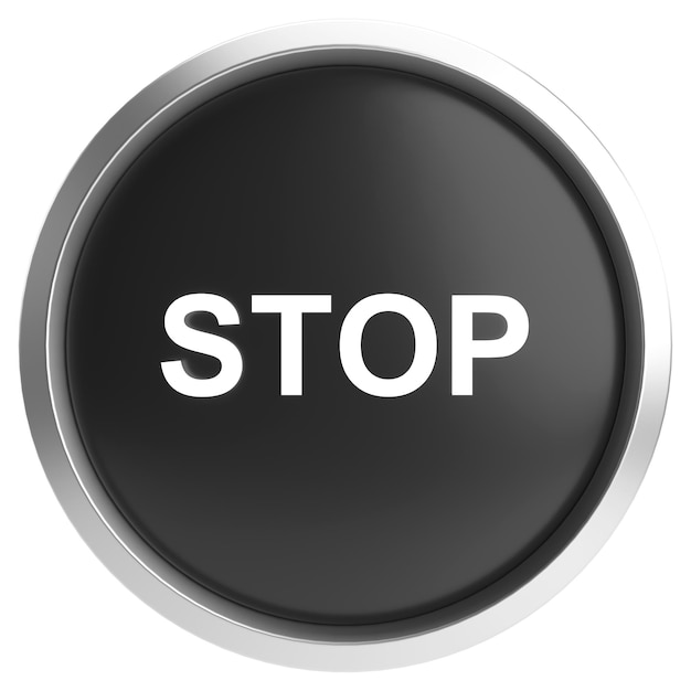 Photo stop button 3d button 3d illustration
