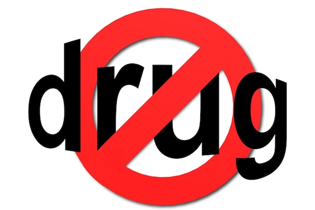 Stop drug teken in rood