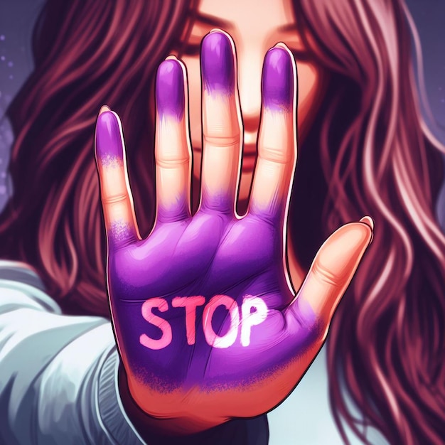 Foto illustrazione del concetto di stop alla violenza di genere