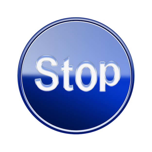 Stop icon glossy blue