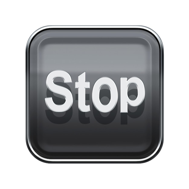 Photo stop icon glossy grey