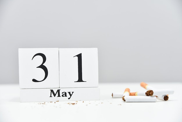 Stop met roken. Werelddag geen tabak, World Anti Tobacco Day