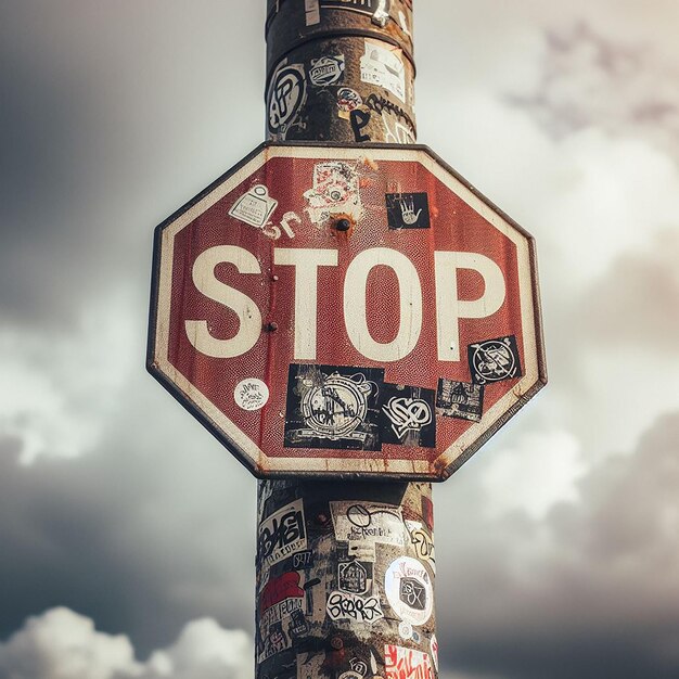 Stop sign by a road side