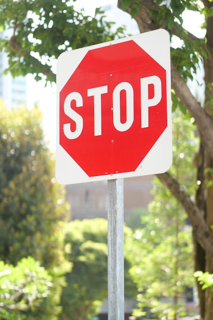 Stop sign in a empty road