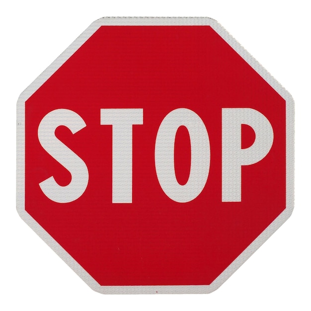 Stop sign isolated over white