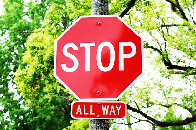 Stop sign post