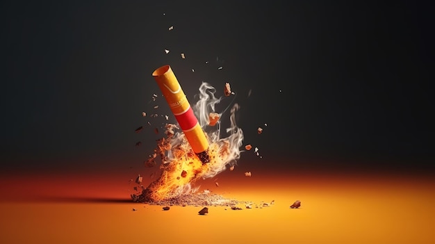 Stop smoking concept Bright color Generative ai