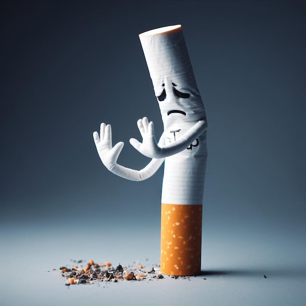 喫煙のコンセプトと悲しい喫煙をやめる