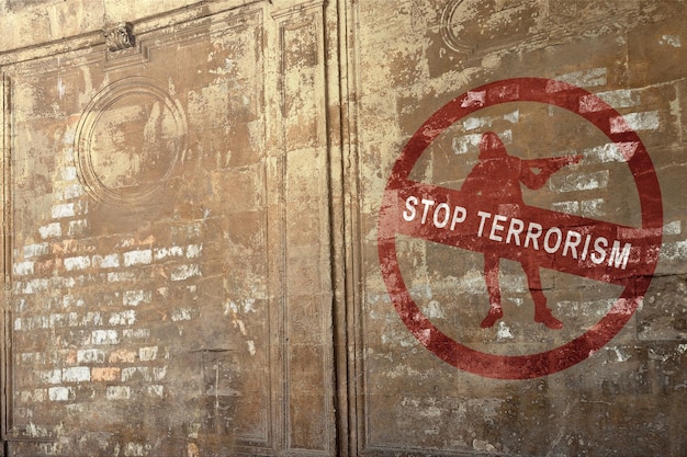 Foto stop terrorisme teken