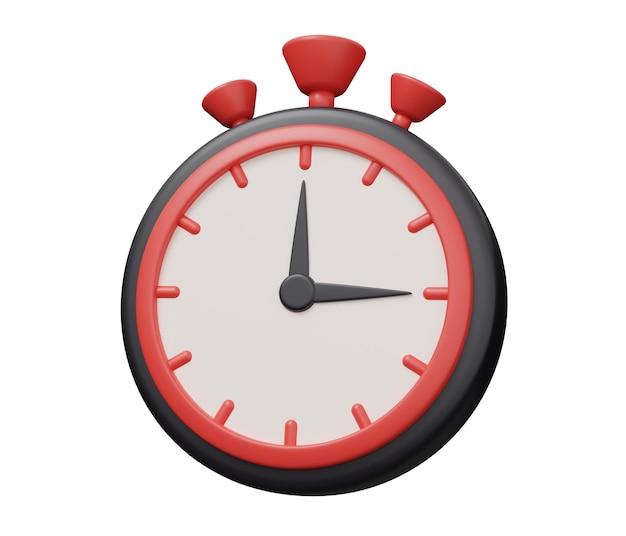 Stopwatch 3d pictogram 3d render minimale cartoon illustratie