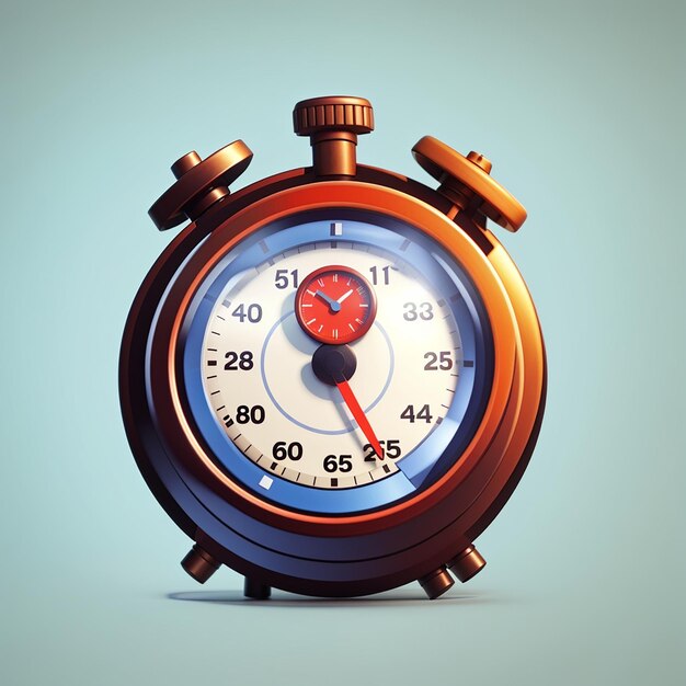 Stopwatch timer cartoon icon illustration